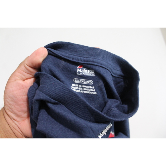 Boston Red Sox Men Blue TEE Shirt Sale 41 Majestic Size XXL - Picture 2 of 9